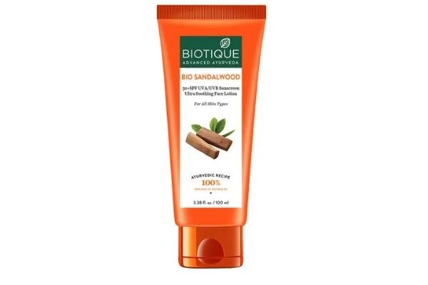 Biotique Bio Sandalwood 50+ SPF UVA/UVB Sunscreen Ultra Soothing Face Lotion